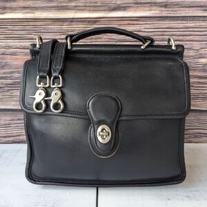 🌺 Coach Vintage Willis  9927 Black Leather Crossbody Bag